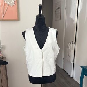 Anthropologie White Sleeveless Blouse